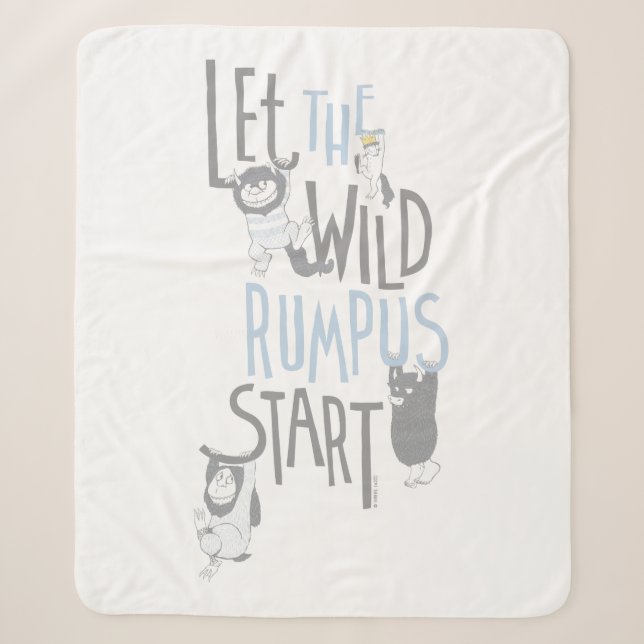Manta Sherpa Let the Wild Rumpus Start - Blue (Anverso)