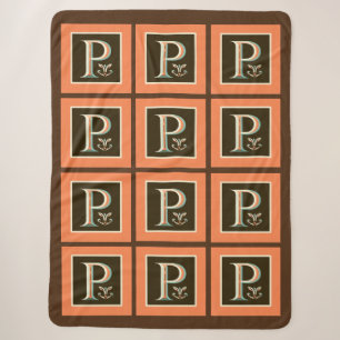 Manta Sherpa Letra Celta Pastel "P" Gran Funda