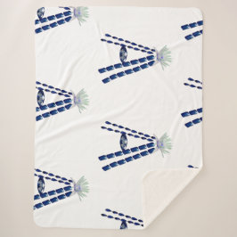 Manta Sherpa Letra inicial A, monograma moderno de moda