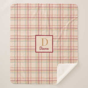 Manta Sherpa Letra monograma y nombre de los Navidades rociados