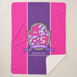 Manta Sherpa Letra S nombre Sharon que significa unicornio rosa