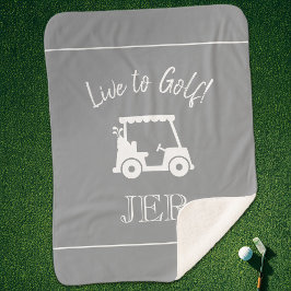 Manta Sherpa Letras Iniciales Monogramadas de Carrito de Golfis