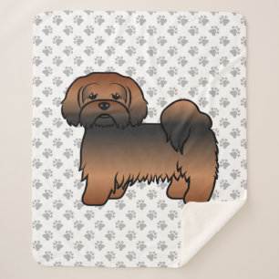 Manta Sherpa Lhasa Apso Sable Rojo Perro de Dibujos Animados Li