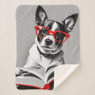 Manta Sherpa Libro de lectura de perros