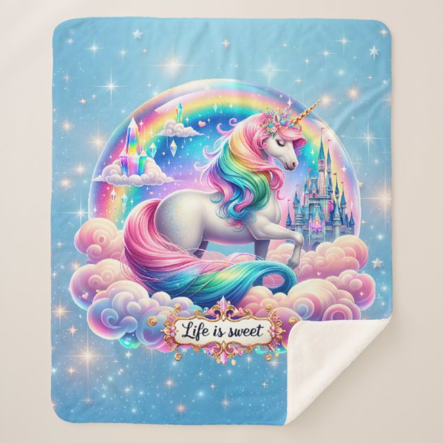 Manta Sherpa Life Is Sweet Sherpa Blanket – Cozy Cute Gift (Anverso)