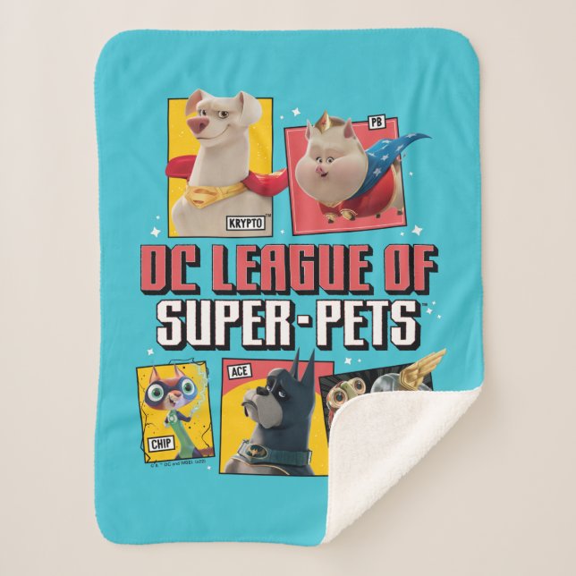 Manta Sherpa Liga DC de SuperMascotas (Anverso)