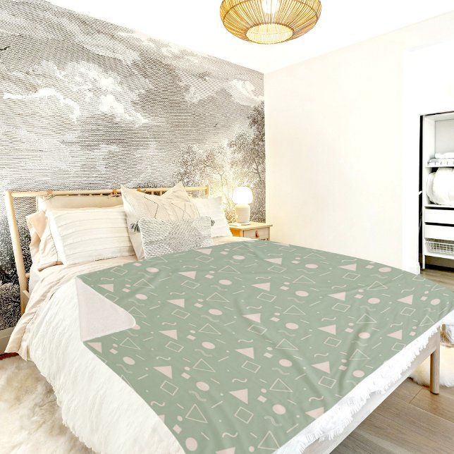 Manta Sherpa Light Green Memphis Pattern Sherpa Blanket (Subido por el creador)