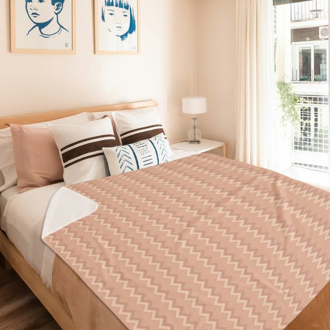 Manta Sherpa Light Orange Chevron Pattern Sherpa Blanket (Subido por el creador)