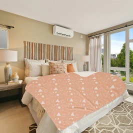 Manta Sherpa Light Orange Memphis Pattern Sherpa Blanket