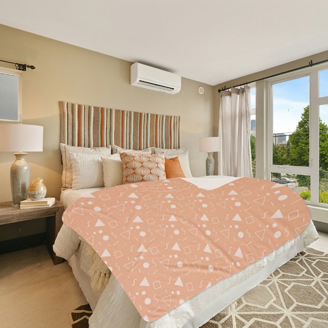 Manta Sherpa Light Orange Memphis Pattern Sherpa Blanket (Subido por el creador)