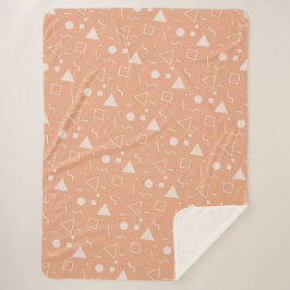Manta Sherpa Light Orange Memphis Pattern Sherpa Blanket