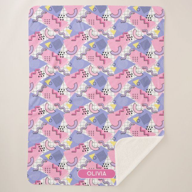 Manta Sherpa Lílago rosa activo de Memphis 80 (Anverso)