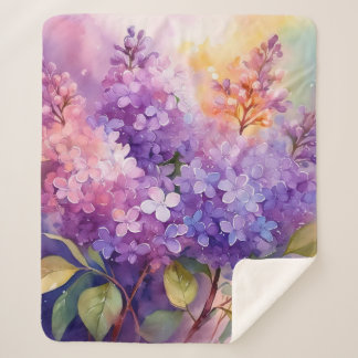 Manta Sherpa Lilas en Acuarela