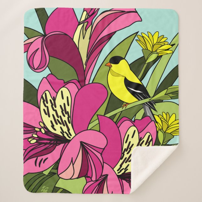 Manta Sherpa Lilies peruanos (Anverso)