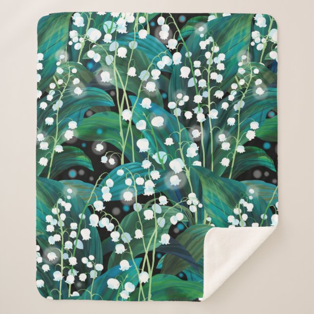 Manta Sherpa Lily of the valley. Seamless background pattern (Anverso)
