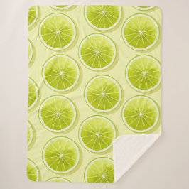 Manta Sherpa Lime Slices en amarillo claro