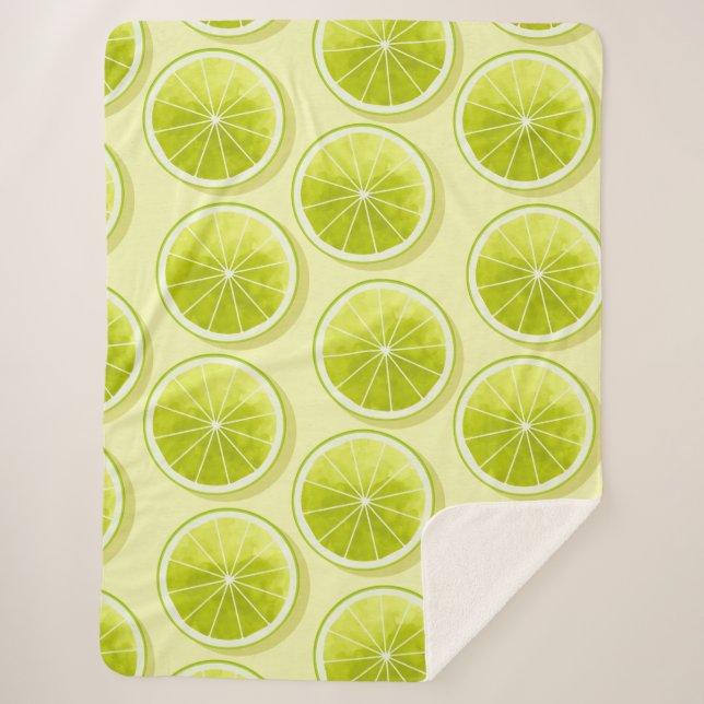 Manta Sherpa Lime Slices en amarillo claro (Anverso)