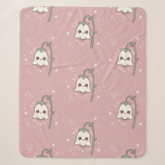 Manta Sherpa Linda Lily Kawaii de los Valles Mauve