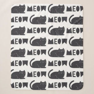 Manta Sherpa lindo patrón de gato. Ilustracion de época