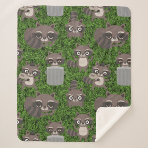 Manta Sherpa lindos mapaches basureros