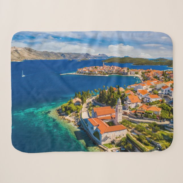 Manta Sherpa Línea costera | Ciudad de Korcula, isla de Korcula (Anverso (horizontal))