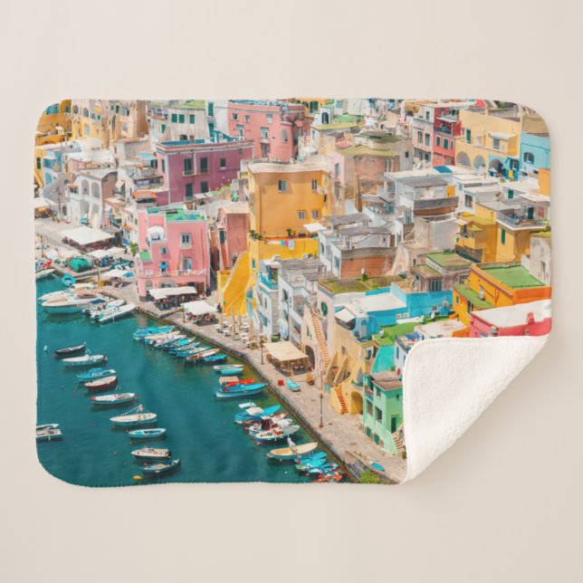 Manta Sherpa Línea costera | Nápoles Italia (Anverso (horizontal))