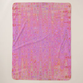 Manta Sherpa Líneas onduladas abstractas retro rosa y naranja