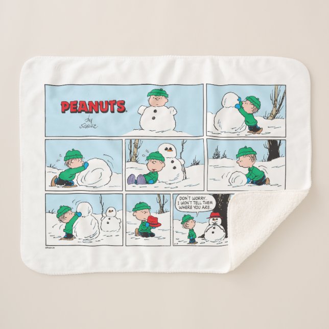 Manta Sherpa Linus Construye Un Hombre De Nieve (Anverso (horizontal))
