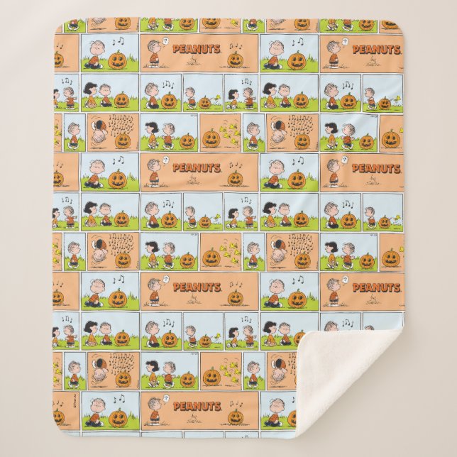 Manta Sherpa Linus & Lucy | Cantando Jack-O-Lantern (Anverso)