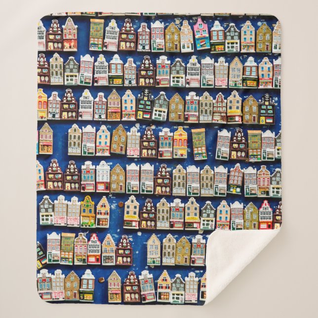 Manta Sherpa Little Dutch souvenirs and gifts - shoes windmills (Anverso)