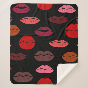 Manta Sherpa Llabios coloridos sin patrón