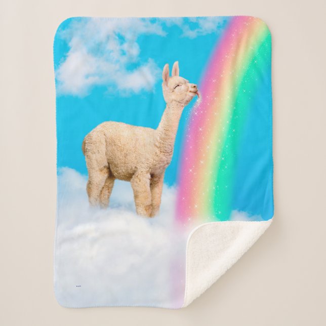 Manta Sherpa Llama: Arcoiris golpeando (Anverso)
