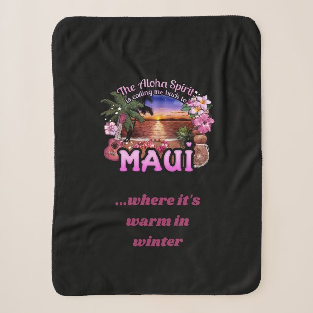 Manta Sherpa Llamando Aloha Spirit (personalizable) (Anverso)