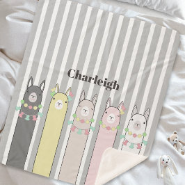 Manta Sherpa Llamas personalizadas de color animal