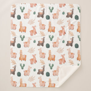 Manta Sherpa Llamas Sherpa Blanket