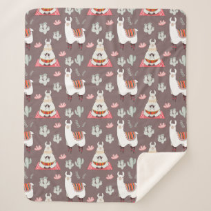 Manta Sherpa Llamas Sherpa Blanket
