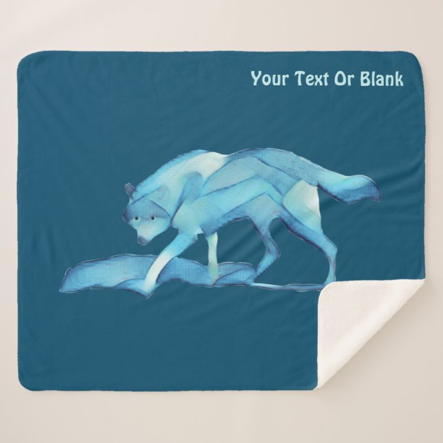 Manta Sherpa Lobo azul (Anverso (horizontal))