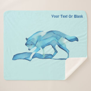 Manta Sherpa Lobo Azul En Nieve