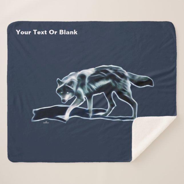 Manta Sherpa Lobo oscuro (Anverso (horizontal))