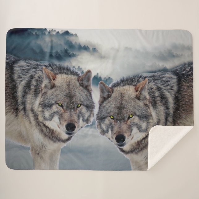 Manta Sherpa Lobos (Anverso (horizontal))