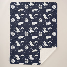 Manta Sherpa Lobos llorando en la luna