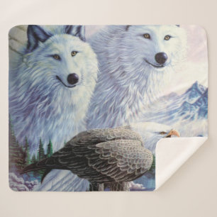 Manta Sherpa Lobos y águila calva