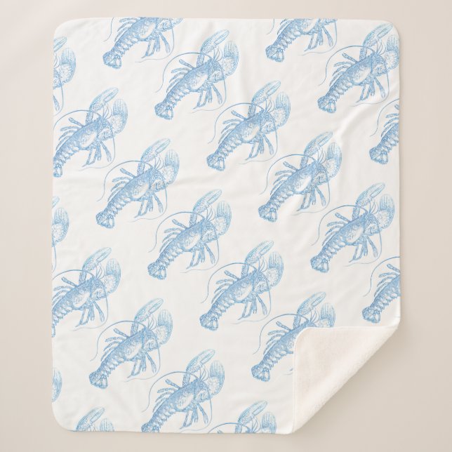 Manta Sherpa Lobster azul (Anverso)