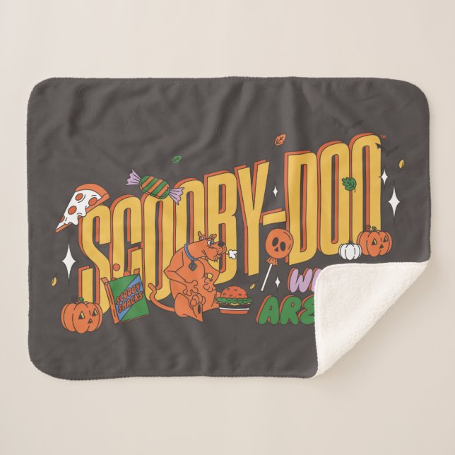 Manta Sherpa Logo de Snack de Scooby-Doo de Halloween (Anverso (horizontal))