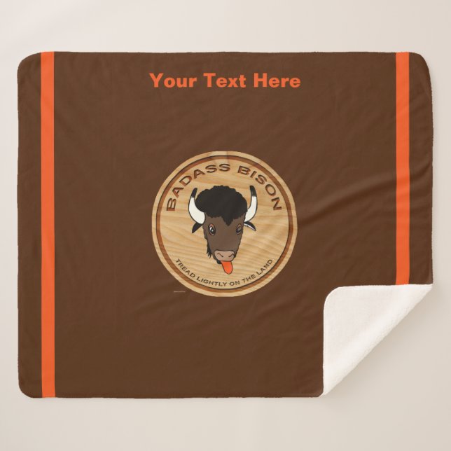 Manta Sherpa Logotipo de la granja de Badass Bison (Anverso (horizontal))