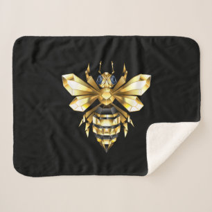 Manta Sherpa Logotipo de Relieve metalizado dorado falso poligo