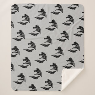 Manta Sherpa Logotipo de silueta para caballos Arte gráfico