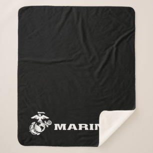 Manta Sherpa Logotipo USMC - Blanco