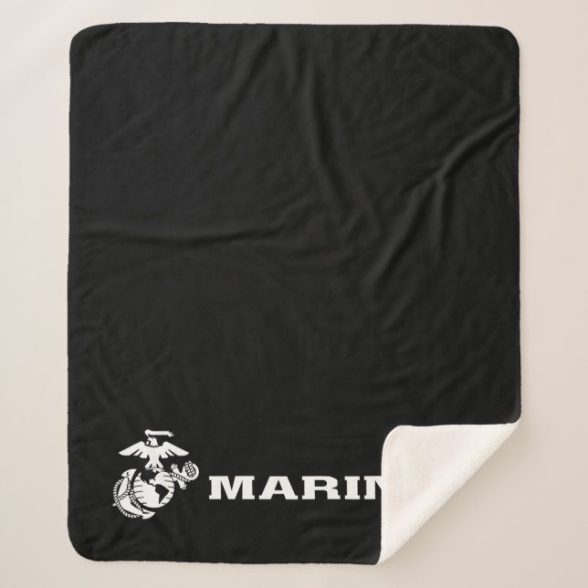 Manta Sherpa Logotipo USMC - Blanco (Anverso)