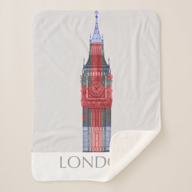 Manta Sherpa London Big Ben Union Jack (Anverso)